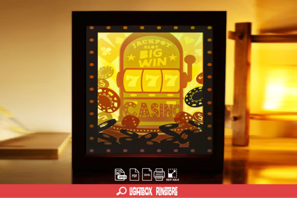 105 Slot Machine 3D SVG Shadow Boxes