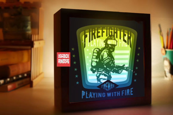 174 Fireman 3D SVG Lightbox Templates
