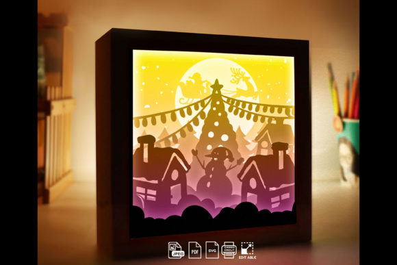 203 Merry Christmas 3d Paper Lightbox