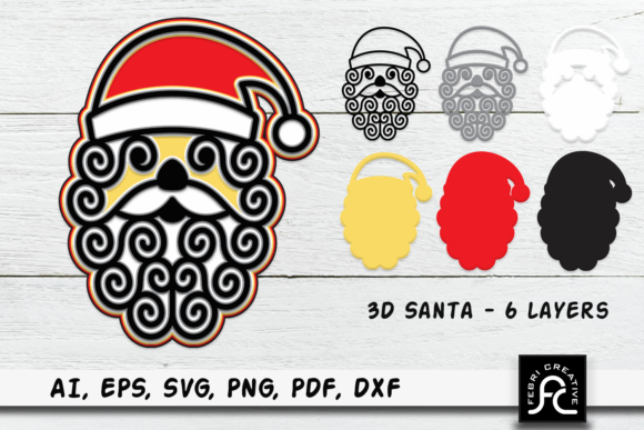 3D SVG Santa for Christmas Content